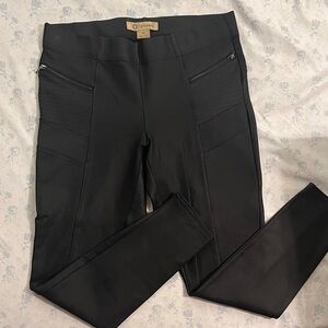 Democracy Black Leggings with Zipper Details